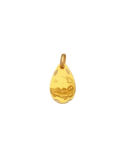18K Gold Infant Jesus Teardrop Medal | Parejo Jewelry