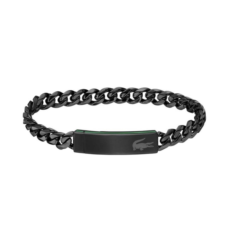 Pulsera Lacoste Baseline Negra en Acero para Hombre