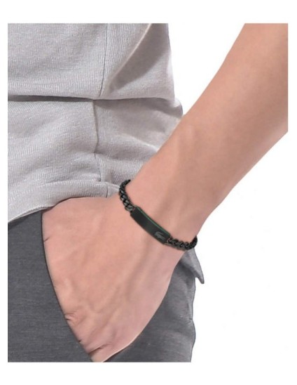 Pulsera Lacoste Baseline Negra en Acero para Hombre