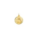 Medalla Calada de la Virgen del Carmen Borde Tallado en Oro 18K
