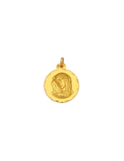 Medalha Redonda Virgem Dolorosa Ouro 18K | Joyería Parejo