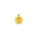 Medalla Redonda de la Virgen Dolorosa en Oro 18K