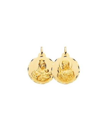 Virgin del Carmen Scapular - Sacred Heart Gold | Parejo Jewelry