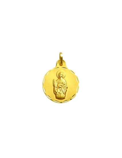 Medalha Redonda Santa Inês em Ouro 18K | Joyeria Parejo