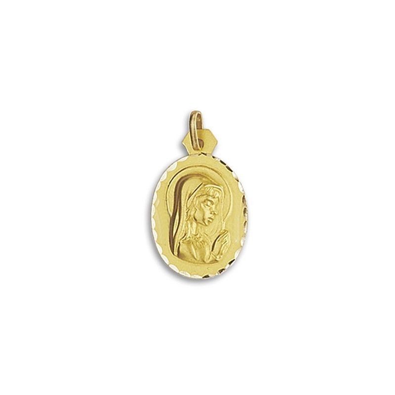 Medalla Oval Virgen Niña Oro 18k + Envío Gratis