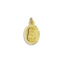Medalla Oval de la Virgen Niña en Oro 18k