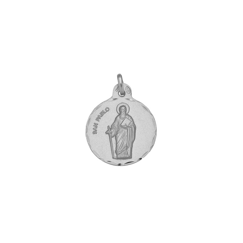 Medalla Redonda San Pablo Plata 925 - Envío Rápido