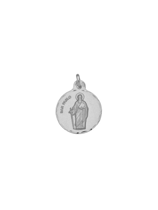 Medalla Redonda San Pablo Plata 925 - Envío Rápido