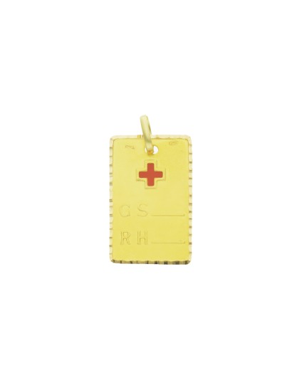 Colgante Chapa Alerta Médica Ouro 18k Personalizável - Elegância e 