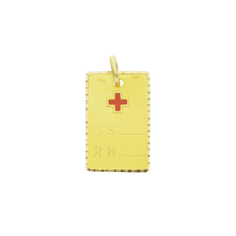 Colgante Chapa Alerta Médica Ouro 18k Personalizável - Elegância e 