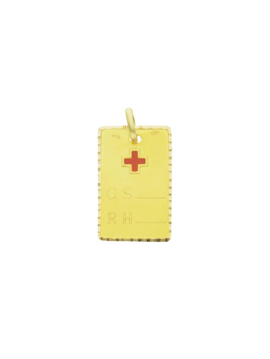 Colgante Chapa Alerta Médica Oro 18k - Personalizable Colgante Chapa Alerta Médica Oro 18k - Personalizable