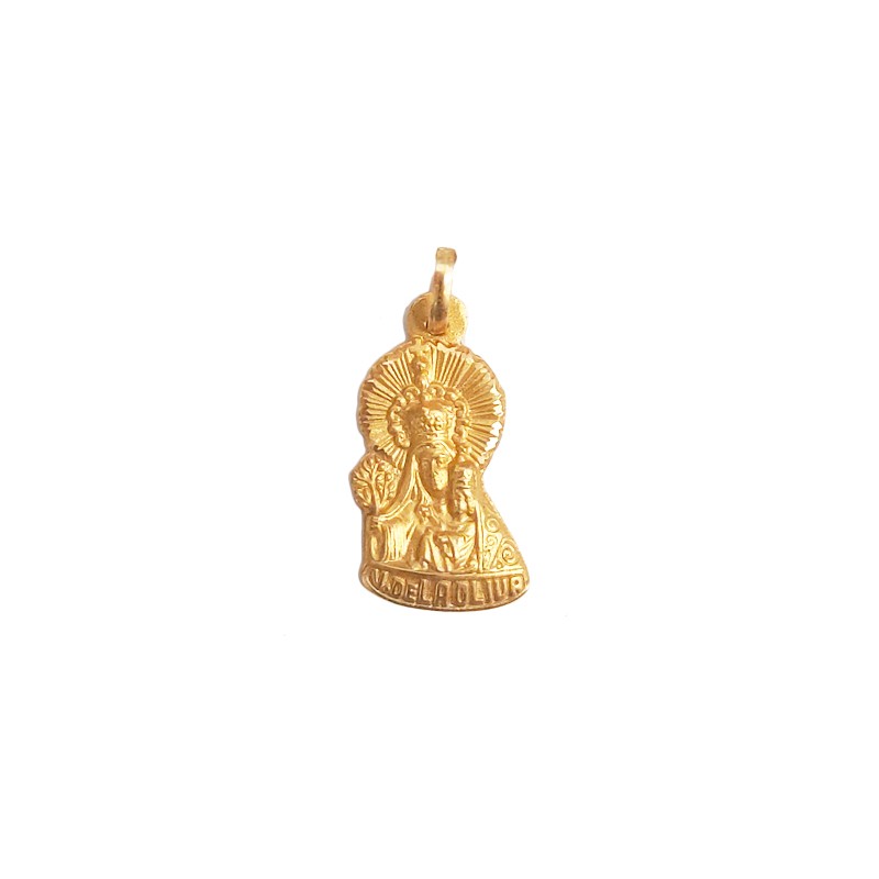 Medalla Redonda Virgen de la Oliva Silueta en Oro 18K | Joyería Parejo