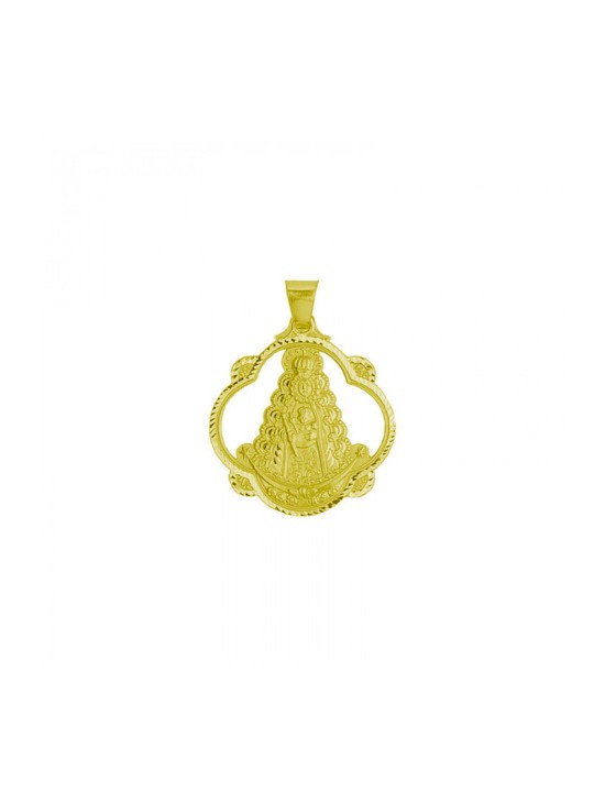 Gold Virgin del Rocío Tambourine Medal | Joyería Parejo Jewelry