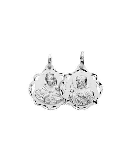 Medalla Calada V. del Carmen - Sagrado Corazón Plata | Joyería Parejo