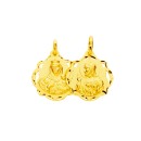 Medalla Escapulario Calado Sagrado Corazón - Virgen del Carmen en Oro 18K