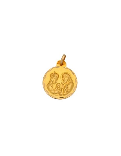 Medalha Redonda Sagrada Família em Ouro 18K | Joyería Parejo
