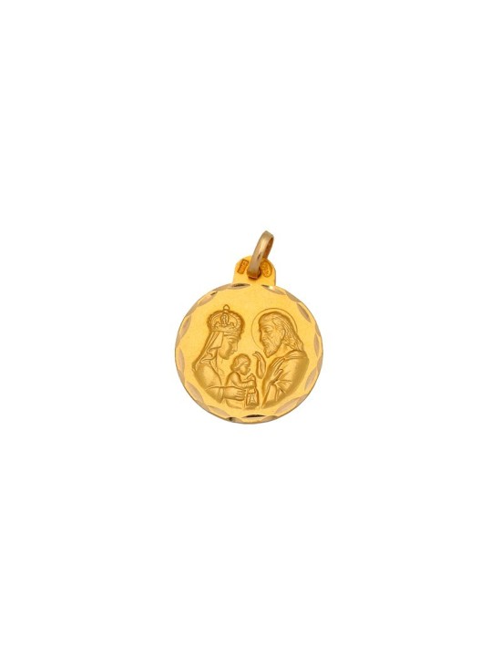 Medalha Redonda Sagrada Família em Ouro 18K | Joyería Parejo