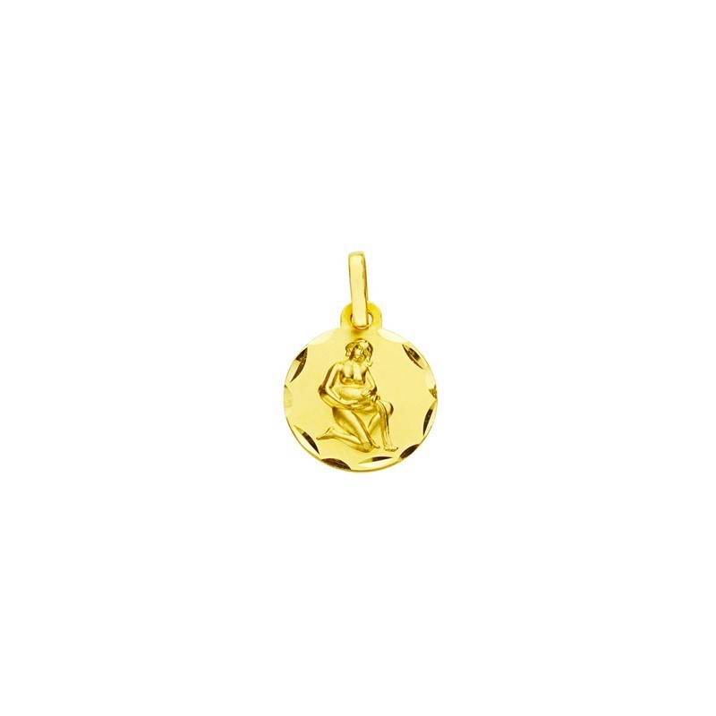 Medalha Horóscopo Aquário Ouro 18k - Envio Grátis