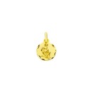 18k Gold Round Aquarius Horoscope Medal