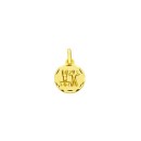 Medalla Redonda del Horóscopo Géminis en Oro 18k
