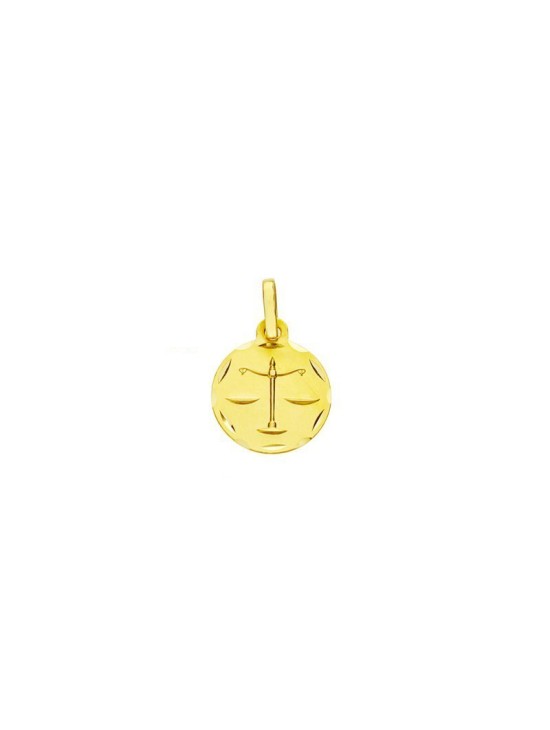 Medalha Redonda Horóscopo Libra Ouro 18k - Elegância e Estilo