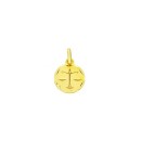 Medalla Redonda del Horóscopo Libra en Oro 18k