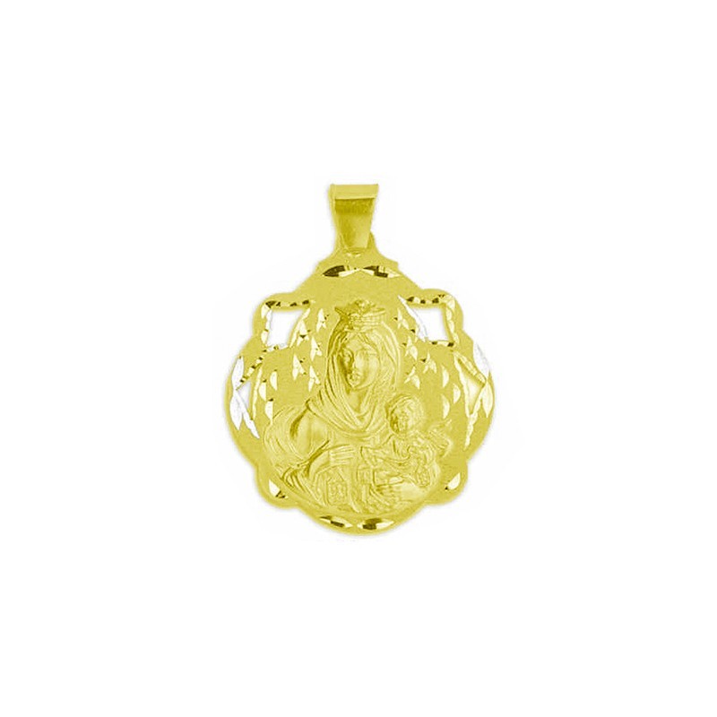Medalla Calada de la Virgen del Carmen en Oro 18K | Joyería Parejo