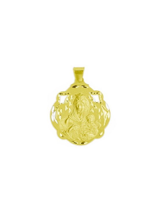Medalla Calada de la Virgen del Carmen en Oro 18K | Joyería Parejo