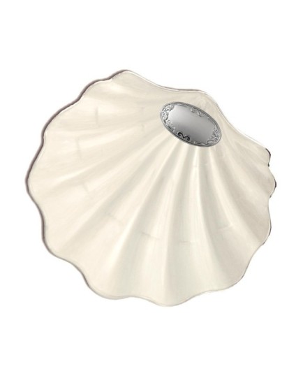 Concha Bautismo Metal Esmaltado Placa Greca 09361-4S | Joyería Parejo