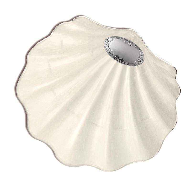 Concha Bautismo Metal Esmaltado Placa Greca 09361-4S | Joyería Parejo