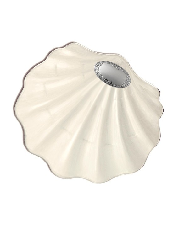 Concha Bautismo Metal Esmaltado Placa Greca 09361-4S | Joyería Parejo