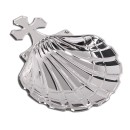 Concha Bautismo Metal Plateado Cruz 09316