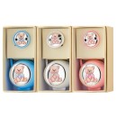 Chupetero y Portachupete RCNF236 Oso Peluche - Plástico, Plata Laminada