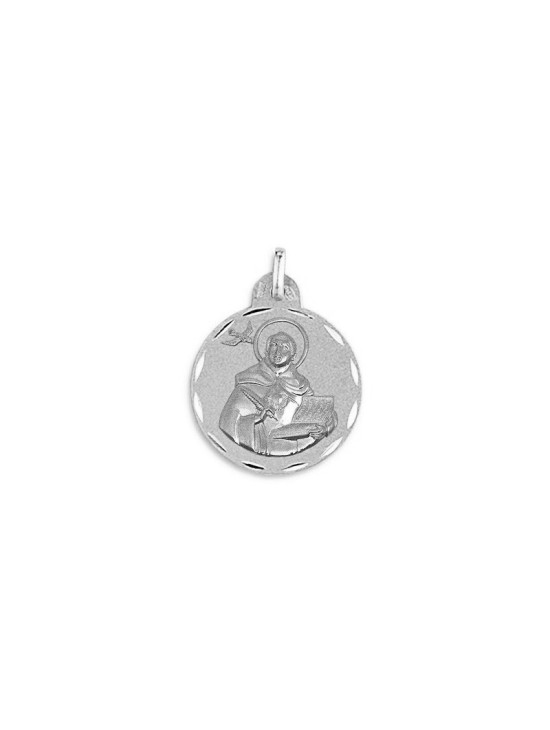 Medalla Redonda de Santo Tomás de Aquino Plata 21mm | Joyería Parejo