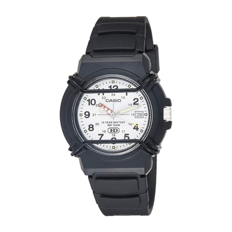Casio HDA-600B-7BVDF (A509) - Orologio Uomo Al Quarzo, Quadrante Bianco, Cinturino In Resina Nera