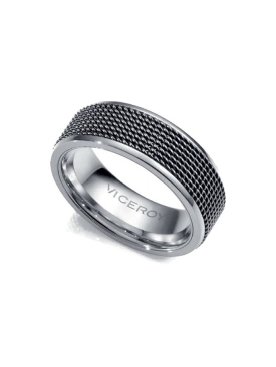Anillo de hombre Magnum de acero con textura IP Gun negro