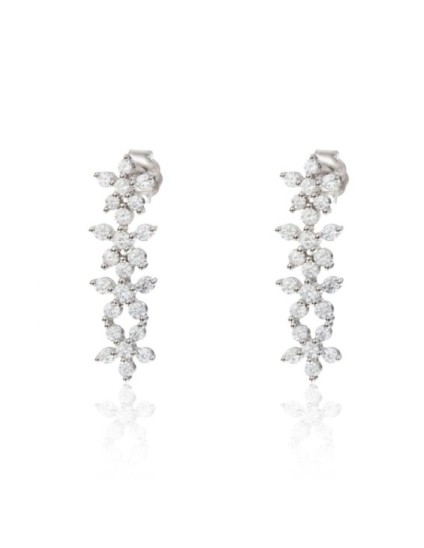 Pendientes Plata Cuatro Flores CPE1783-RD-BL | Joyería Parejo