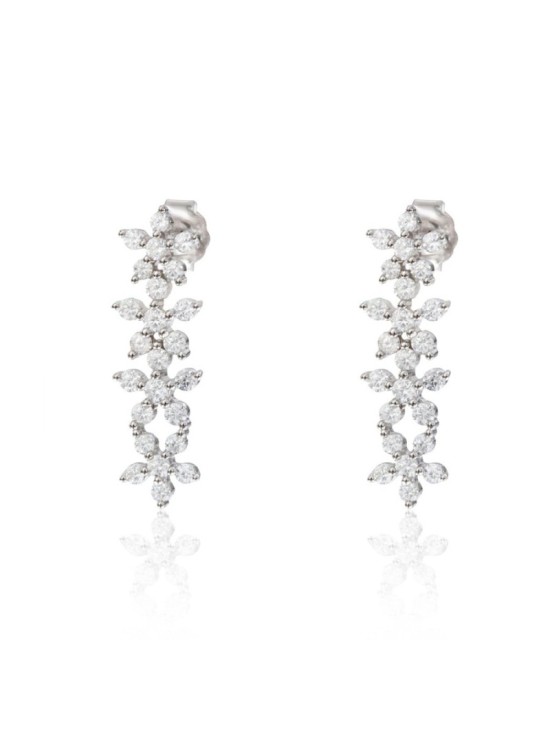 Pendientes Plata Cuatro Flores CPE1783-RD-BL | Joyería Parejo