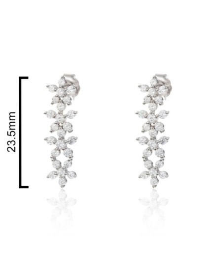 Pendientes Plata Cuatro Flores CPE1783-RD-BL | Joyería Parejo