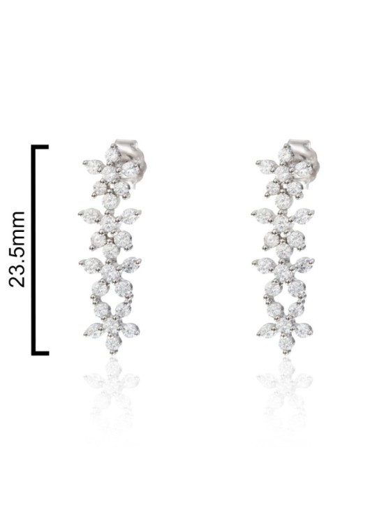 Pendientes Plata Cuatro Flores CPE1783-RD-BL | Joyería Parejo