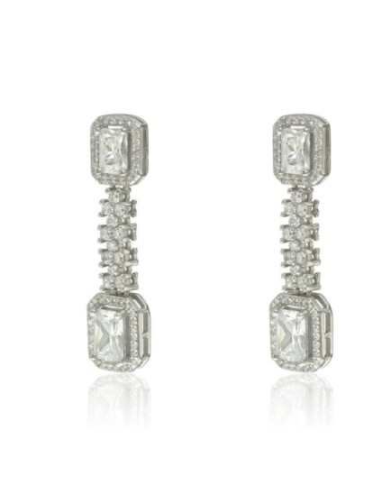 Pendientes Wedding Plata Dos Piedras CPE1388-RD-BL | Joyería Parejo