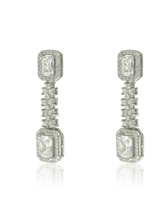 Pendientes Wedding Plata Dos Piedras CPE1388-RD-BL | Joyería Parejo