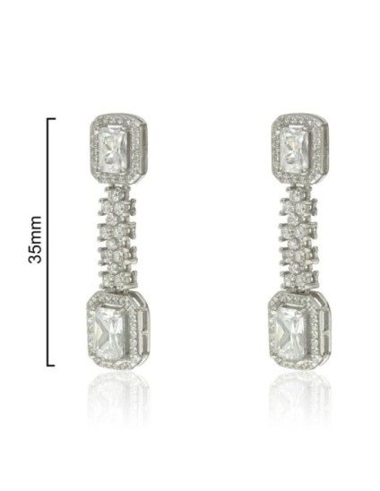 Pendientes Wedding Plata Dos Piedras CPE1388-RD-BL | Joyería Parejo
