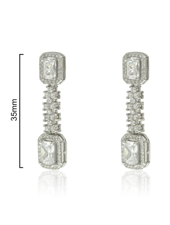 Pendientes Wedding Plata Dos Piedras CPE1388-RD-BL | Joyería Parejo