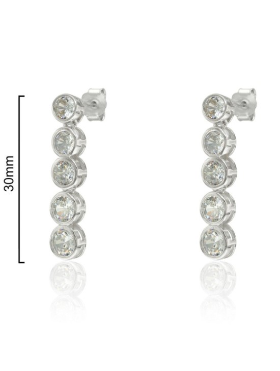 Pendientes Wedding Plata Chatones CPE1380-RD-BL | Joyería Parejo