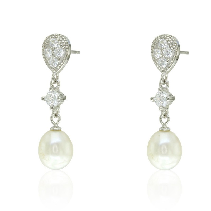 Pendientes Wedding Plata Perla CPE1378-RD-PE | Joyería Parejo