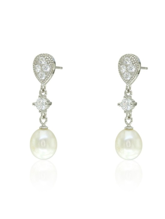 Pendientes Wedding Plata Perla CPE1378-RD-PE | Joyería Parejo