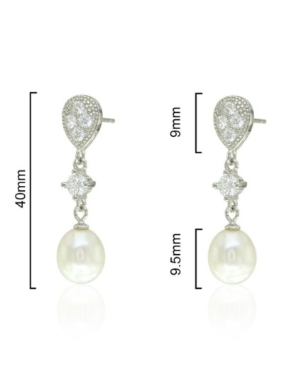 Pendientes Wedding Plata Perla CPE1378-RD-PE | Joyería Parejo