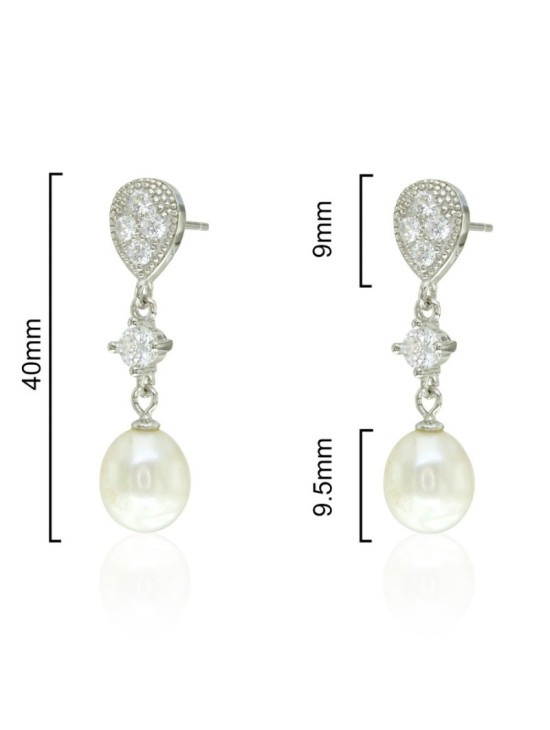 Pendientes Wedding Plata Perla CPE1378-RD-PE | Joyería Parejo