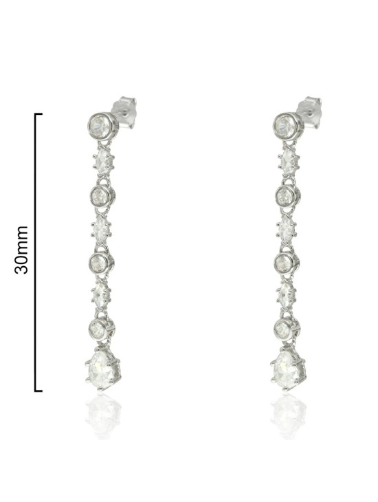Pendientes Wedding Plata Chatones CPE1381-RD-BL | Joyería Parejo